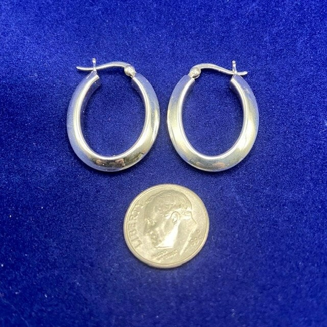 Gorgeous Happy Estate Sterling Silver Electroform Dangle Hoop Earrings