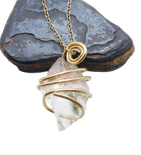 Gorgeous Genuine Monatomic Andara Crystal Pendant Bronze Gold 6003