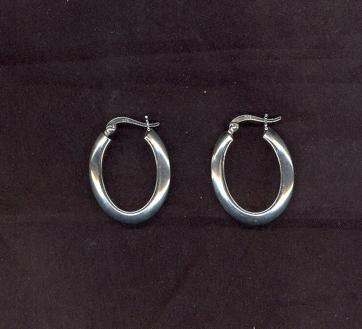 Gorgeous Happy Estate Sterling Silver Electroform Dangle Hoop Earrings