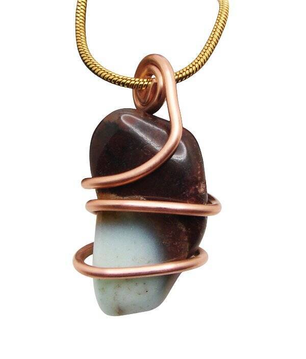 Real Crystals CHRYSOCOLLA PENDANT Handmade Talisman Stress Reliever Calm #10