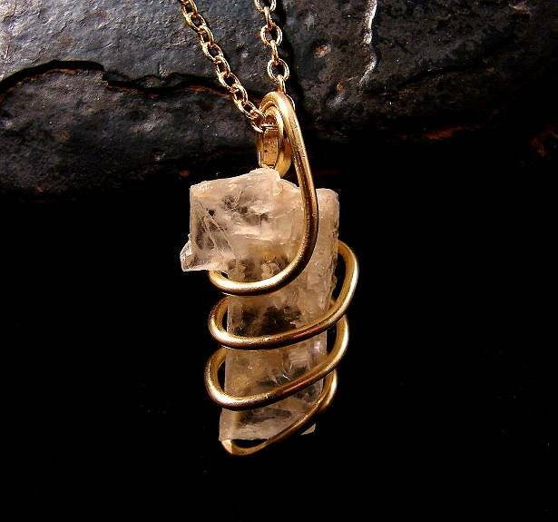 PETALITE AMULET PENDANT -THE INTENT CRYSTAL IN BRONZE! #104