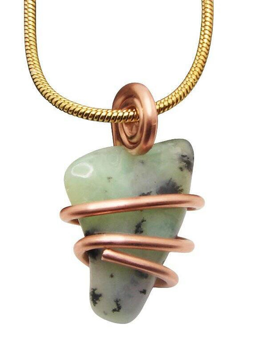 Real Crystals CHRYSOCOLLA PENDANT Handmade Talisman Stress Reliever Calm #15