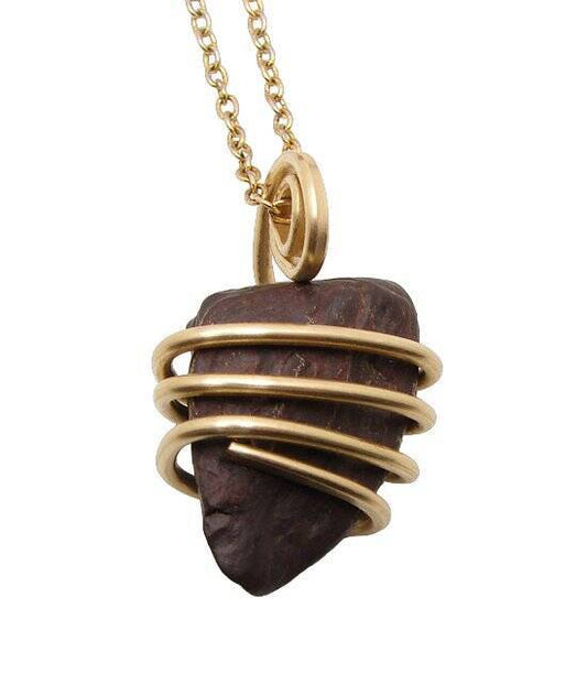 PENDANT OF OLDEST STONE IN THE WORLD 2 BILLION YEAR OLD GENESIS STONE GOLD #70