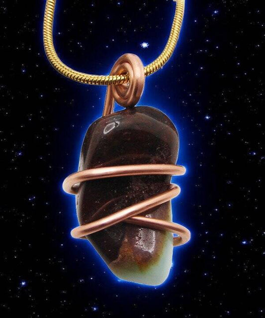 Real Crystals CHRYSOCOLLA PENDANT Handmade Talisman Stress Reliever Calm #10