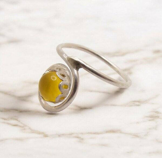 ENERGY RING JEWELRY ~VISIONS~ CITRINE RING STERLING SILVER SS BAND SIZE 5.25 #1