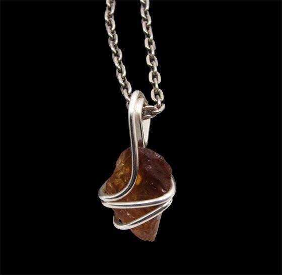 RARE AFRICAN CONGO LEMURIAN NATURAL CITRINE KUNDALINI QUARTZ WAND PENDANT #42