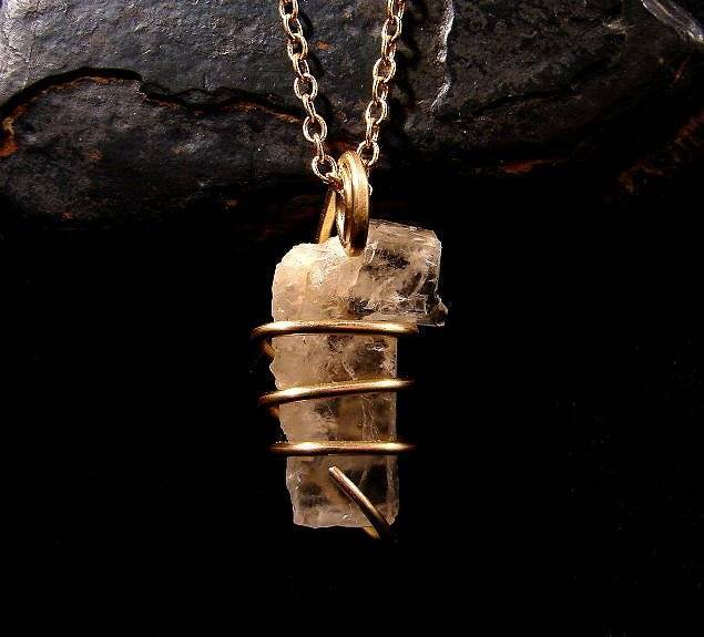 PETALITE AMULET PENDANT -THE INTENT CRYSTAL IN BRONZE! #104