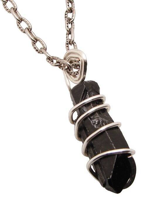 TITANIUM BLACK Lemurian Seed Quartz Crystal Quartz Pendant Sterling Copper #31