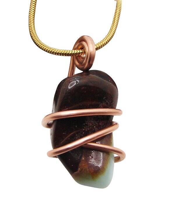 Real Crystals CHRYSOCOLLA PENDANT Handmade Talisman Stress Reliever Calm #10