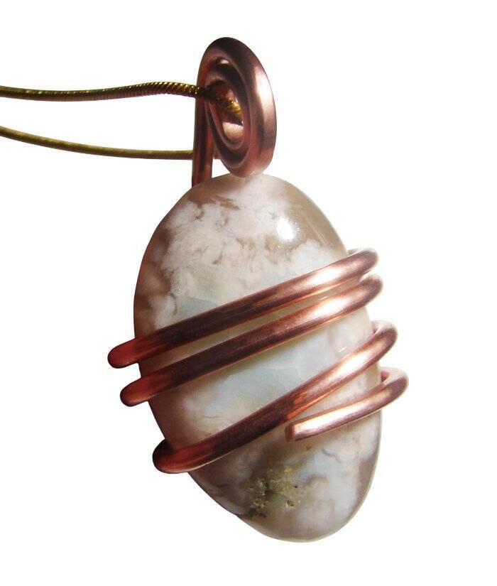 Spirit of Sakura Pendant Natural Agate | Copper / Harmony / Bereavement Gift #20