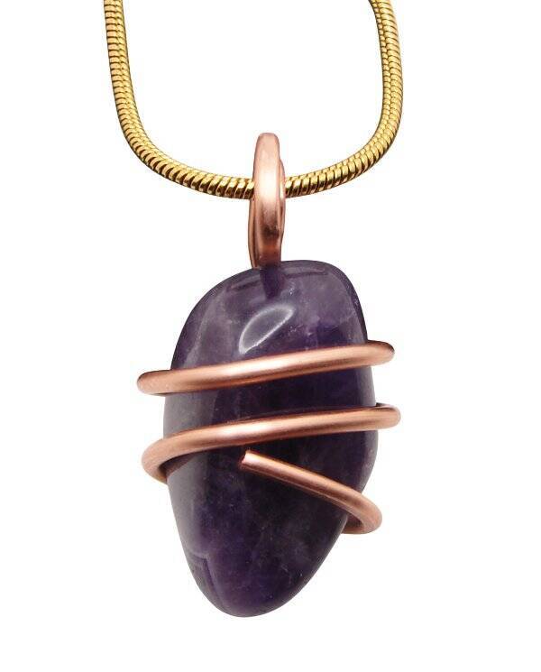 Handmade Crystal Jewelry African Amethyst Pendant Real Crystals Purple #14
