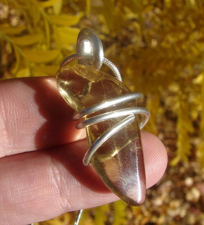 Kundalini African Congo Citrine Lemurian Pendant, Genuine South Africa #212
