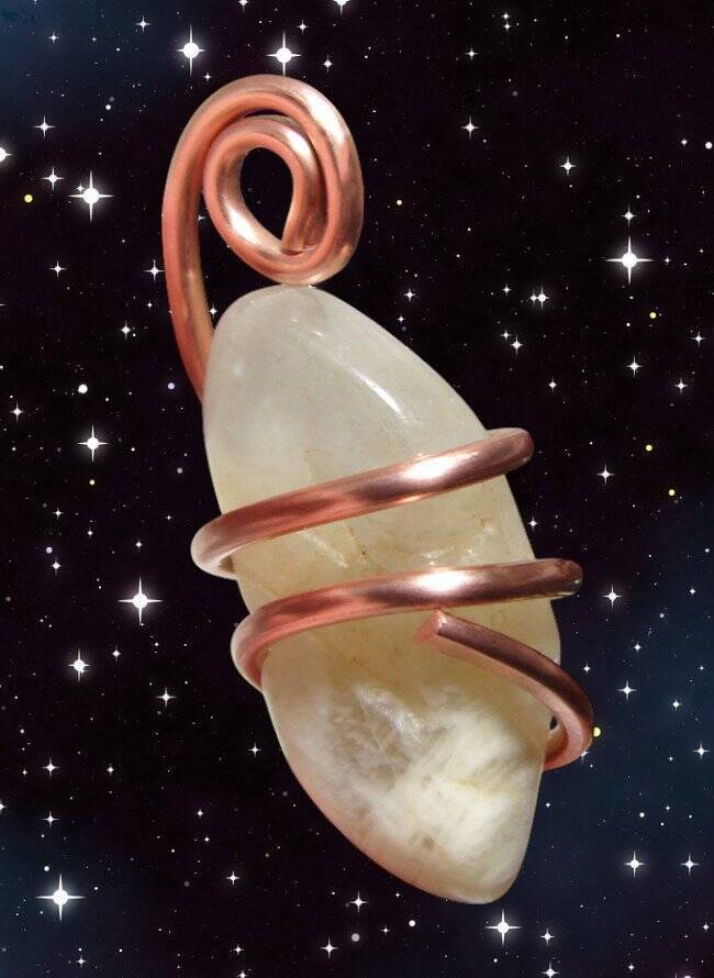Real Crystals, Rainbow Moonstone Necklace, Crown Chakra Pendant, Empathy #10