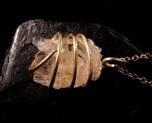 PETALITE Crystal PENDANT -THE INTENT CRYSTAL IN BRONZE 106