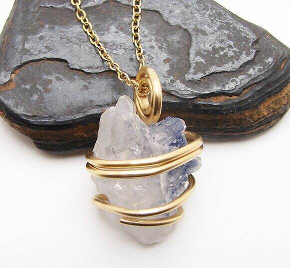 Rare Dumortierite Included Quartz Crystal Pendant from Minas Gerais, Brazil #26