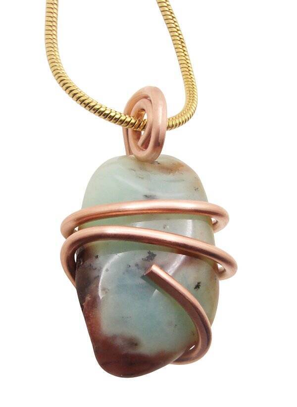 Real Crystals CHRYSOCOLLA PENDANT Handmade Talisman Stress Reliever Calm #17