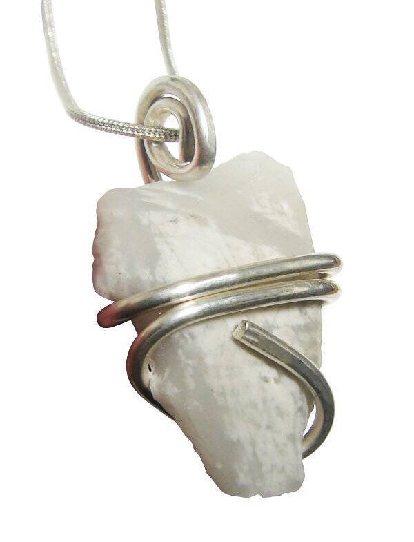 NOVACULITE PENDANT IN STERLING SILVER CUT CORDS - BE FREE AGAIN #554