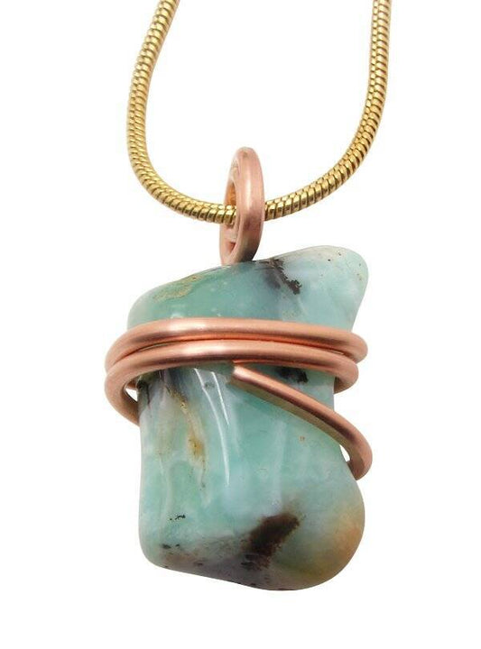 Real Crystals CHRYSOCOLLA PENDANT Handmade Talisman Stress Reliever Calm #16