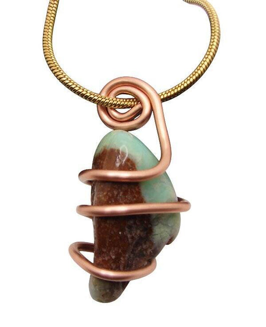 Real Crystals CHRYSOCOLLA PENDANT Handmade Talisman Stress Reliever Calm #14