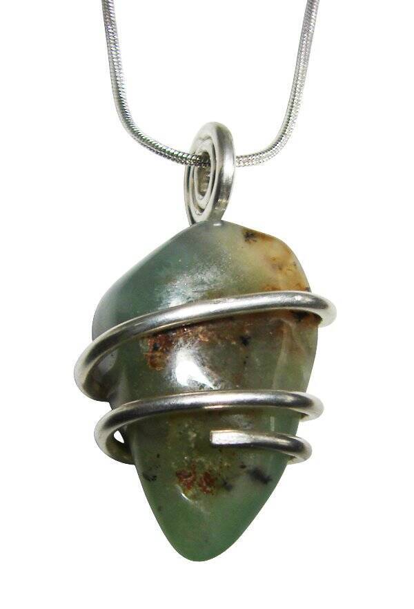 Real Crystals CHRYSOCOLLA PENDANT Handmade Talisman Stress Reliever Calm #20