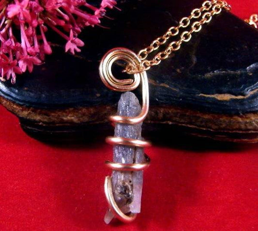 Natural Blue Kyanite Gemstone Pendant Necklace MERLIN'S GOLD 112