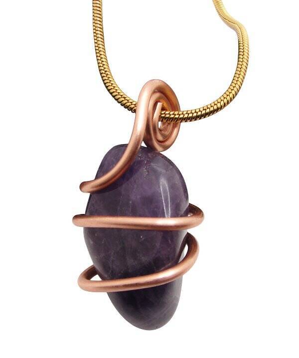 Handmade Crystal Jewelry African Amethyst Pendant Real Crystals Purple #14