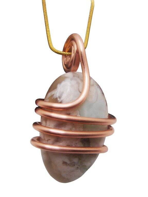 Spirit of Sakura Pendant Natural Agate | Copper / Harmony / Bereavement Gift #20
