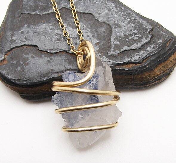 Rare Dumortierite Included Quartz Crystal Pendant from Minas Gerais, Brazil #26
