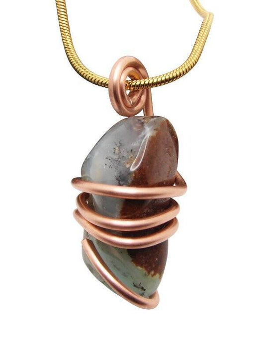 Real Crystals CHRYSOCOLLA PENDANT Handmade Talisman Stress Reliever Calm #12