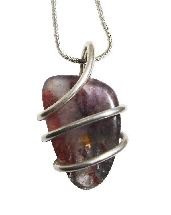 Extremely Vibrant Natural Auralite Pendant in Sterling Silver #1