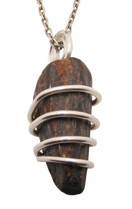 PENDANT OLDEST STONE IN THE WORLD 2 BILLION YEAR OLD GENESIS STONE Silver #803