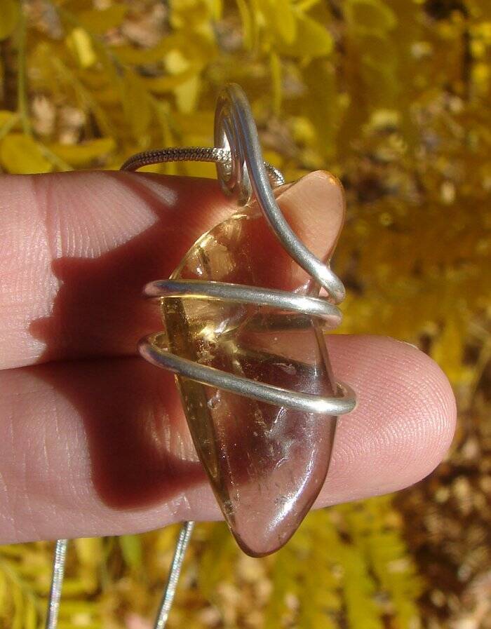 Kundalini African Congo Citrine Lemurian Pendant, Genuine South Africa #212