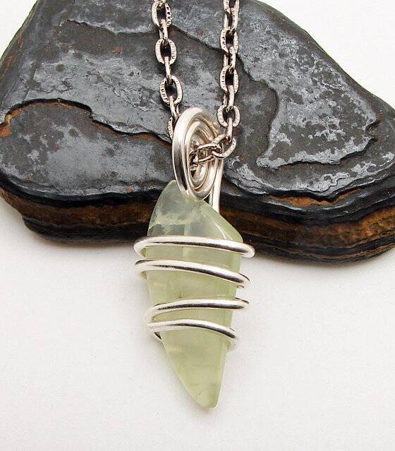 Prehnite Unconditional Love Pendant in Sterling Silver #2