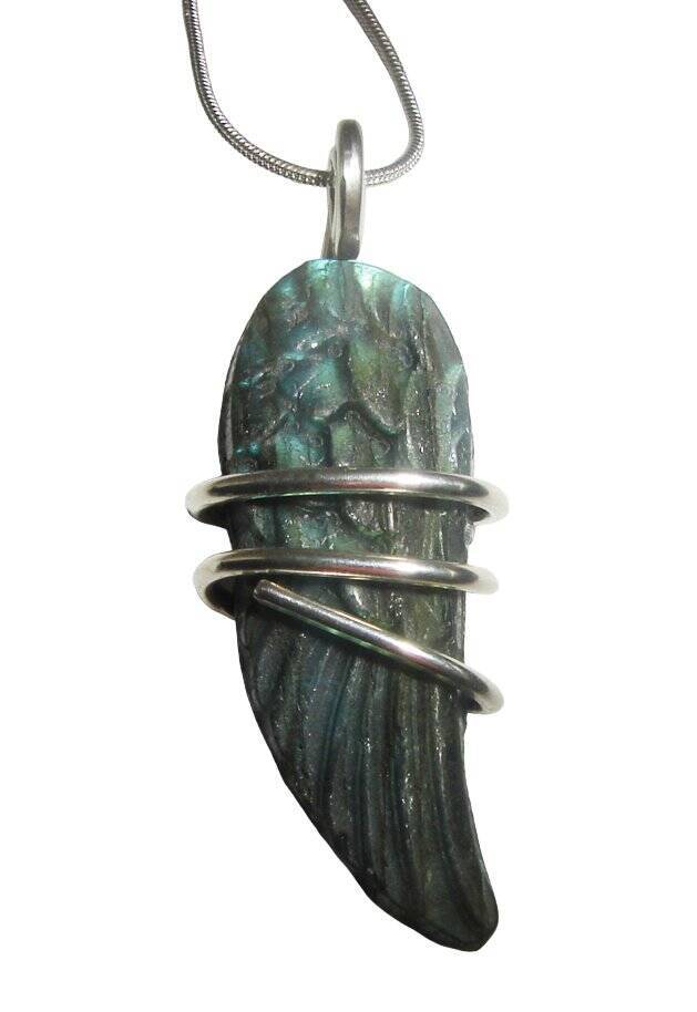 Moon Spirit Wing Jewelry Labradorite Silver / Pagan Oracle / Blue Lotus 10
