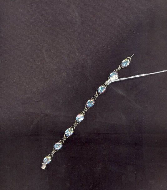 Rare Tavalite Bracelet w/ 8 Stones Sterling Silver Seldom seen 7" .925 8x10 Oval