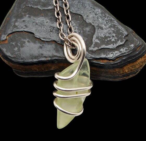 Prehnite Unconditional Love Pendant in Sterling Silver #2