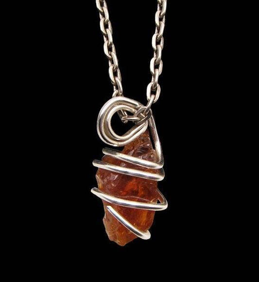 RARE AFRICAN CONGO LEMURIAN NATURAL CITRINE KUNDALINI QUARTZ WAND PENDANT #48
