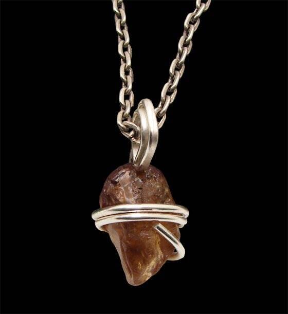 RARE AFRICAN CONGO LEMURIAN NATURAL CITRINE KUNDALINI QUARTZ WAND PENDANT #42