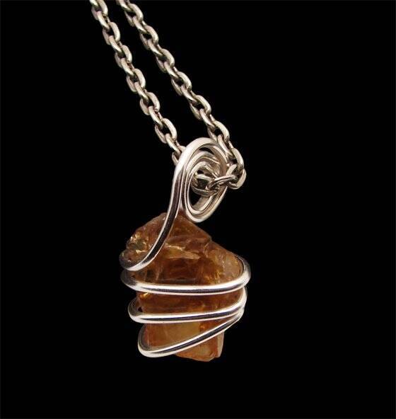 RARE AFRICAN CONGO LEMURIAN NATURAL CITRINE KUNDALINI QUARTZ WAND PENDANT #43