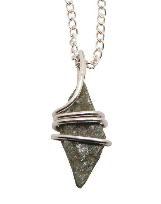 Green Heulandite Crystal Necklace Zeolite Crystal Handmade Jewelry #10