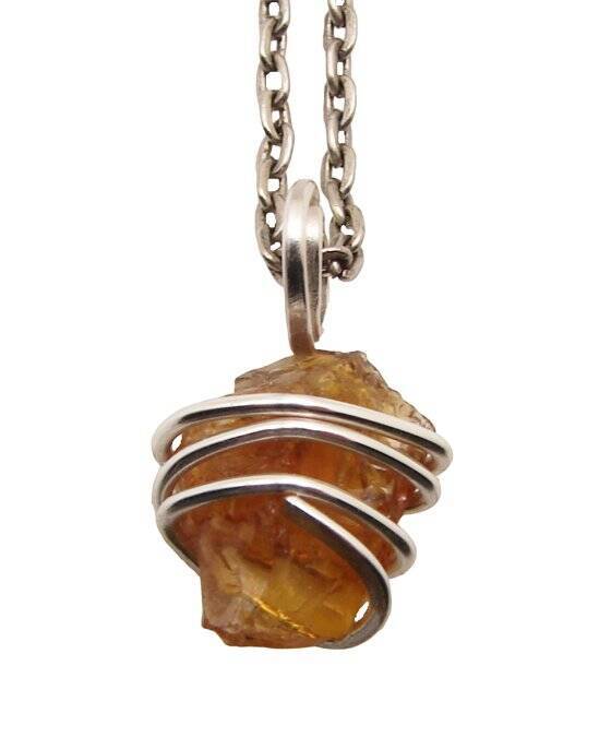 RARE AFRICAN CONGO LEMURIAN NATURAL CITRINE KUNDALINI QUARTZ WAND PENDANT #43