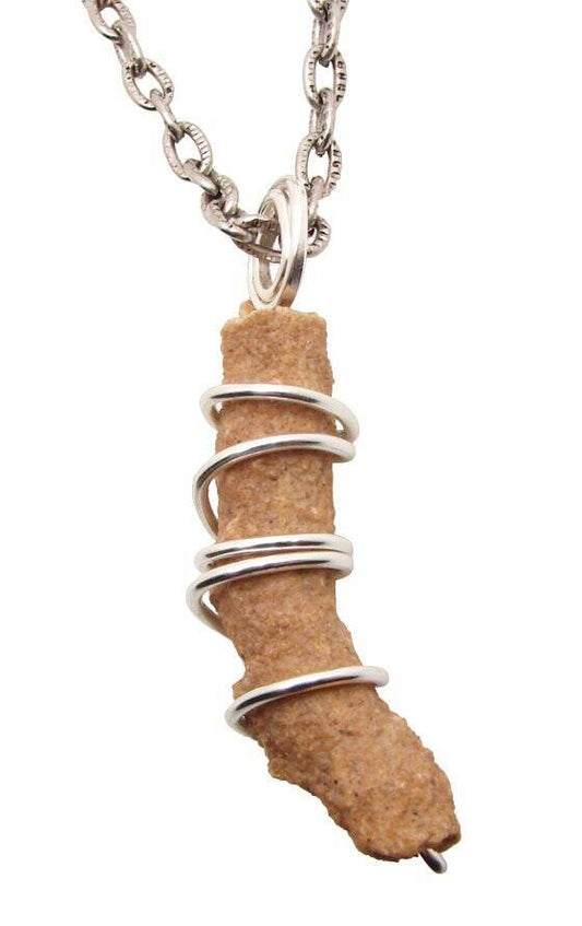 RARE UNUSUAL PRAYER PIPE LIGHTNING STRIKE SARAHA DESERT FULGURITE CRYSTAL #354