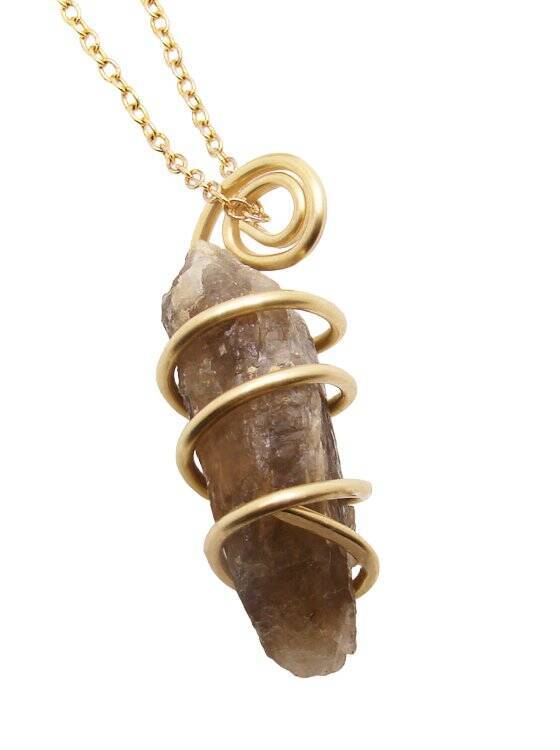 RARE BLACK DRAGON QUARTZ PENDANT IN BRONZE MERLIN'S GOLD 903
