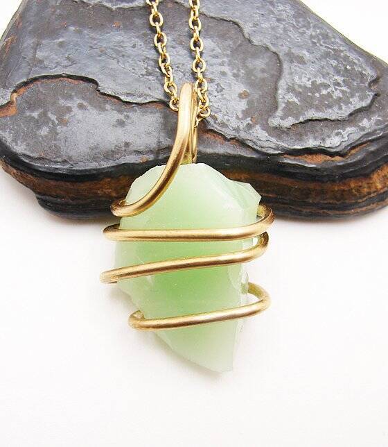 Gorgeous Genuine Monatomic Andara Crystal Pendant Bronze Gold #6004