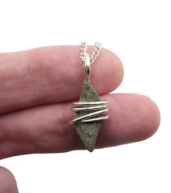 Green Heulandite Crystal Necklace Zeolite Crystal Handmade Jewelry #10