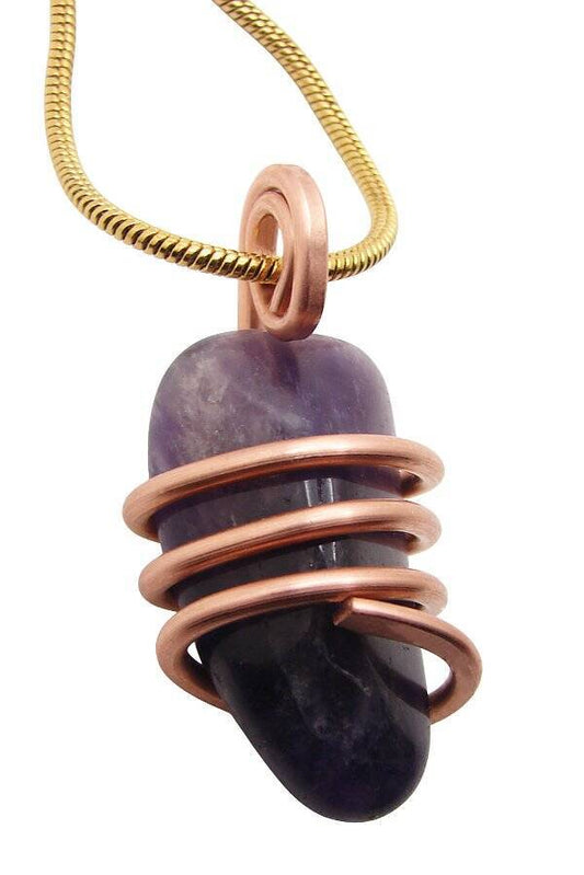 Handmade Crystal Jewelry African Amethyst Pendant Real Crystals Purple #11