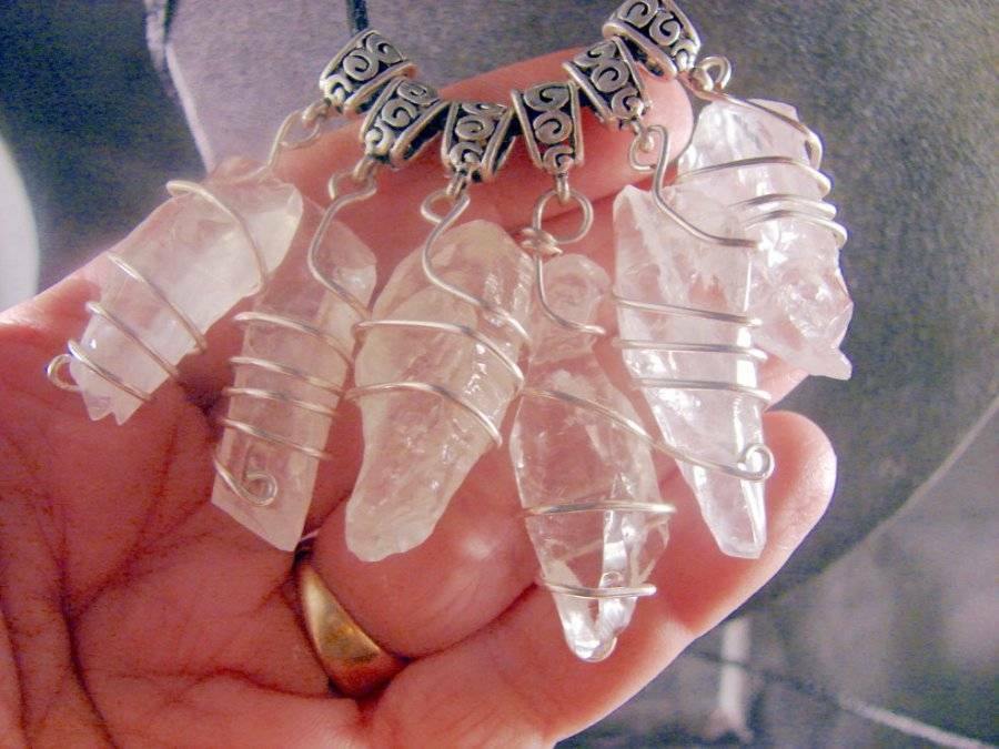 Gorgeous White Ice Elestial Moldavite Calcite Crystal Pendant - Psychic Pathways